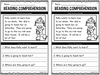 Reading Comprehension Passages - Winter Minis By Kaitlynn Albani