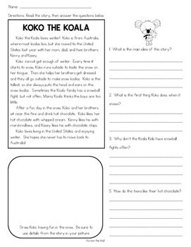 winter comprehension passages text based evidence 2nd grade reading comp