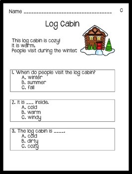 Reading Comprehension Passages Winter Themed Guided Reading Level C