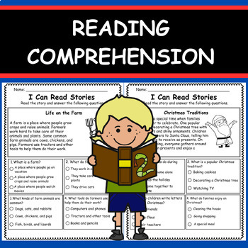 Preview of Reading Comprehension Passages Worksheets Set 1