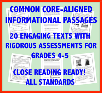 Preview of Common Core Informational Reading Passages and Assessments: Grades 4-5