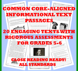 Reading Comprehension Passages and Assessments: Informational Grades 5-6