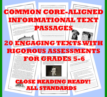 Preview of Common Core Informational Reading Passages and Assessments: Grades 5-6