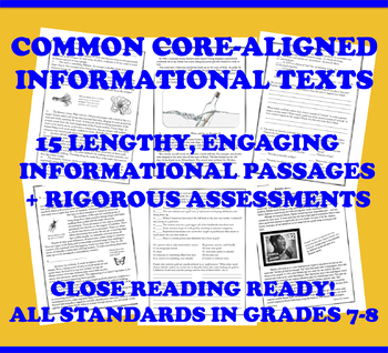 Preview of Common Core Informational Reading Passages and Assessments: Grades 7-8