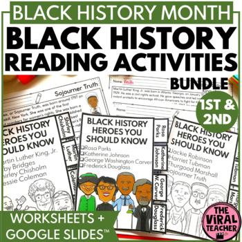 Preview of Black History Month Reading Comprehension Passages and ELA Activities Bundle