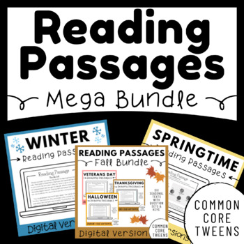 Preview of Reading Comprehension Passages and Question Sets - Digital Bundle