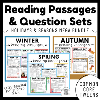 Preview of Reading Comprehension Passages and Question Sets | Mega Bundle
