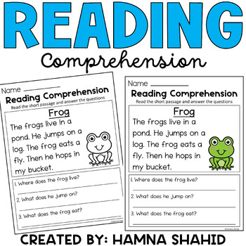 Reading Comprehension Passages and Questions by Hamna Shahid | TPT