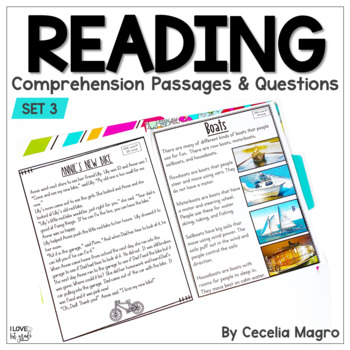 Preview of Reading Comprehension Passages and Questions 1st Grade Set 3