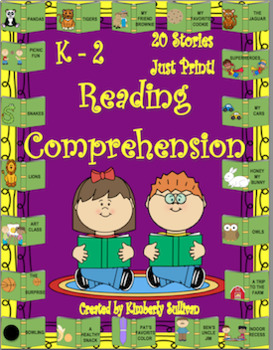 Preview of Distance Learning Reading Comprehension Passages and Questions 20 Stories  K - 2