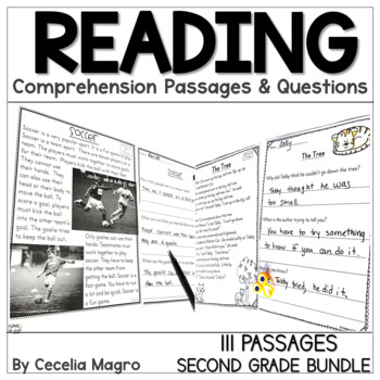 Preview of Reading Comprehension Passages and Questions 2nd Grade BUNDLE