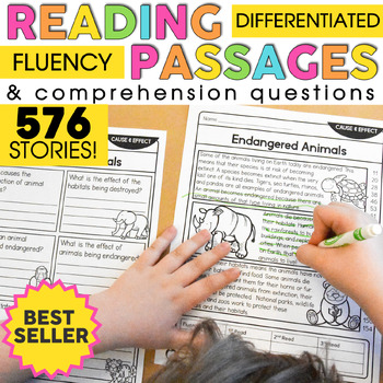 Preview of Reading Comprehension Passages and Questions 2nd Grade & Fluency Practice Bundle