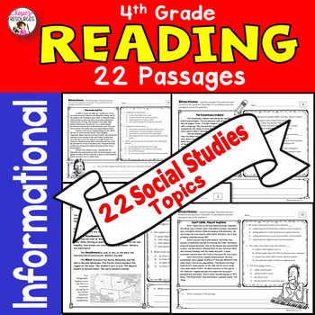 Preview of Reading Comprehension Passages and Questions 4th Grade