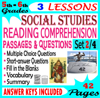Preview of Reading Comprehension Passages and Questions 5th-6th Grade Social Studies (2/4)