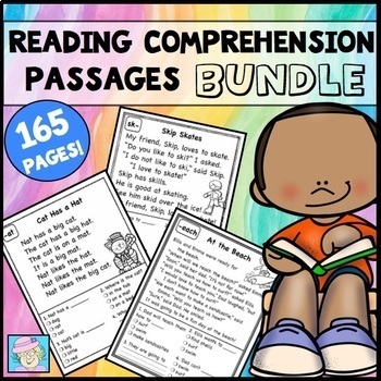 Preview of First Grade Reading Comprehension Passages and Questions Kindergarten BUNDLE