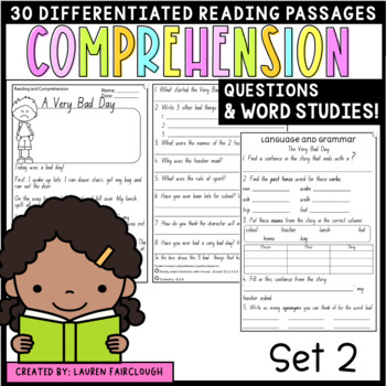 Preview of Reading Comprehension Passages and Questions Book 2