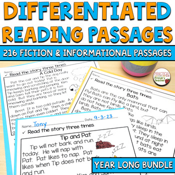 Preview of Reading Comprehension Passages and Questions Differentiated Three Levels BUNDLE