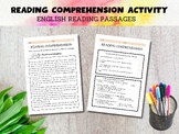Reading Comprehension Passages and Questions, English Pass