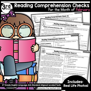 Preview of Reading Comprehension Passages and Questions February (3rd Grade)