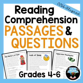 reading comprehension grades 4 6 practice passages multiple choice questions