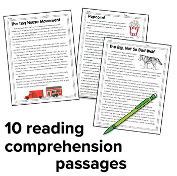 Reading Comprehension Passages and Questions Grades 8-9 by Read Relevant