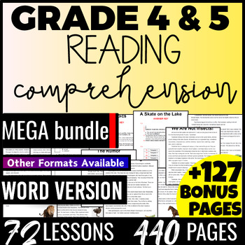 Preview of Reading Comprehension Passages and Questions MEGA Bundle 4th-5th Grade (Word)