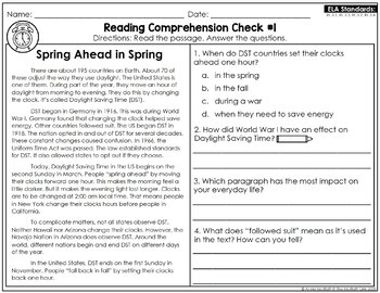 reading comprehension passages and questions march 3rd grade tpt