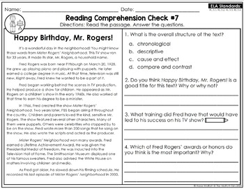 reading comprehension passages and questions march 3rd grade tpt