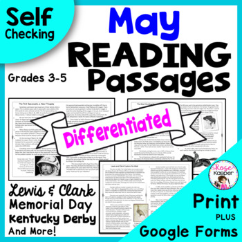 Preview of Reading Comprehension Passages and Questions - May
