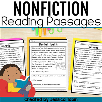 Preview of Reading Passages and Comprehension Questions, Nonfiction 1st & 2nd Grade Passage