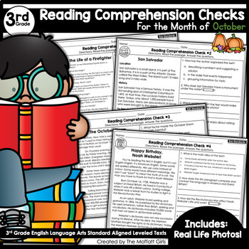 Preview of Reading Comprehension Passages and Questions October (3rd Grade) | Fall