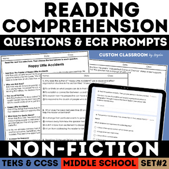 Preview of STAAR NonFiction Paired Passages with Writing Prompts & Comprehension Questions