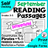 Reading Comprehension Passages and Questions / September / 9-11