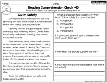 Reading Comprehension Passages And Questions Summer 2nd Grade