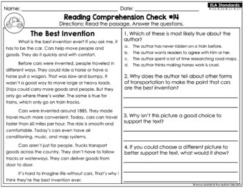 reading comprehension passages and questions summer 2nd grade