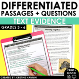 Text Evidence Reading Comprehension Passages and Questions