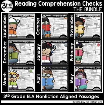 Preview of Reading Comprehension Passages and Questions The Bundle (3rd Grade) Winter