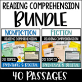 Reading Comprehension Passages and Questions with Digital BUNDLE