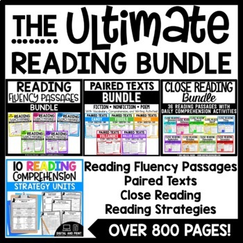Preview of Reading Comprehension Passages and Reading Fluency Passages BUNDLE - 30% OFF