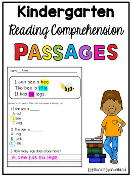 Preview of Kindergarten Level C Reading Passages with Comprehension Questions