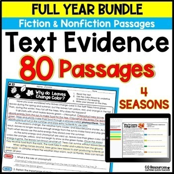 Preview of Reading Comprehension Passages for Finding Text Evidence 3rd and 4th Grade