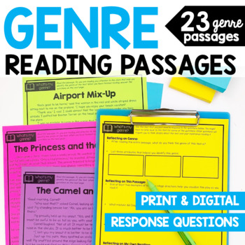 Preview of Reading Comprehension Passages and Questions for Genre