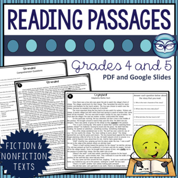 Preview of Reading Comprehension Passages and Questions Grades 4-5 Fiction and Nonfiction