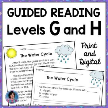 Preview of 1st Grade Guided Reading Comprehension Passages & Questions Levels G H Sp Ed +