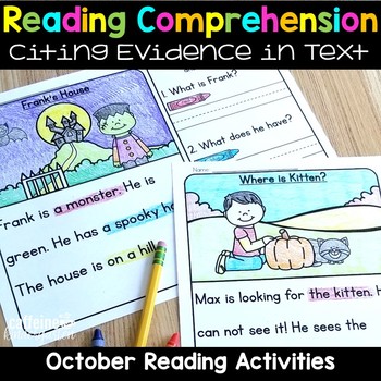 Preview of Reading Comprehension Passages and Questions for October Halloween and Fall