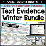 Finding Text Evidence Worksheets for Winter Reading Compre