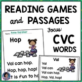 Kindergarten CVC Word Phonics and Guided Reading Comprehension Passages: Level C