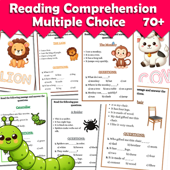 Preview of Reading Comprehension Passages with Multiple Choice Questions for 2nd grade