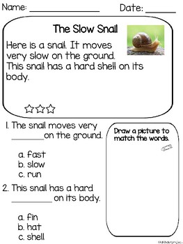 Plants & Animals(living/nonliving things) Reading Comprehension Passages