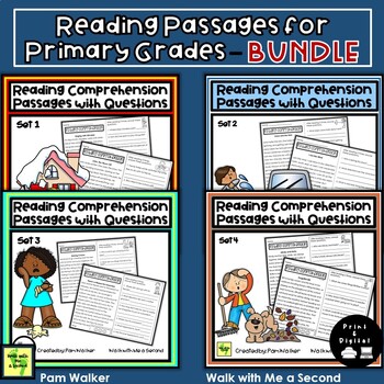 Preview of Reading Comprehension Passages with Questions Bundle